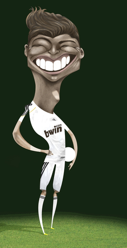 Cartoon: Cristiano Ronaldo version1 (medium) by pincho tagged cristiano,ronaldo,real,madrid,futbol,football,deporte,sport,crack,pichichi,liga,gol,merengue