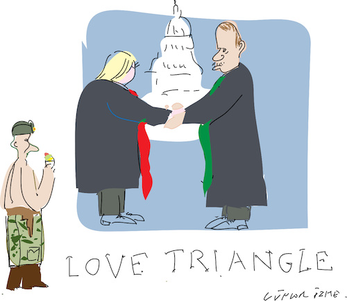 Cartoon: Love Triangle (medium) by gungor tagged usa,usa