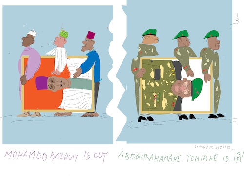 Cartoon: Military coup in Niger (medium) by gungor tagged sahel,area,sahel,area