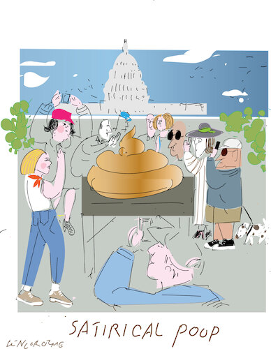 Cartoon: Poop statue (medium) by gungor tagged statue,of,poop,washingto,dc,ton,statue,of,poop,washington,dc,ton