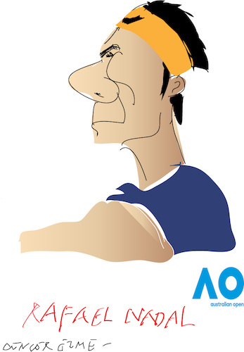 Cartoon: Rafael Nadal (medium) by gungor tagged spain,nadal,parera,is,spanish,professional,tennis,player,currently,world,no2,australian,open,2019