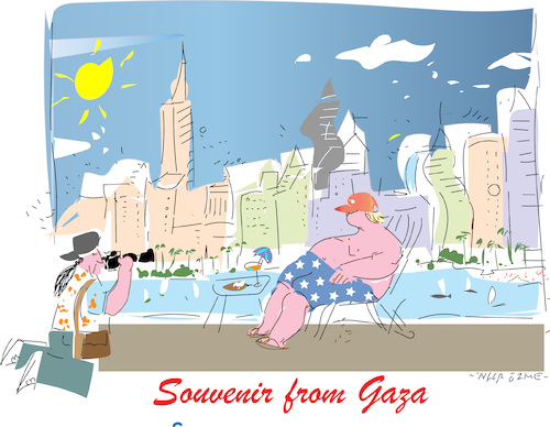 Cartoon: Riviera at the Gaza strip (medium) by gungor tagged riviera,at,gaza,strip,riviera,at,gaza,strip