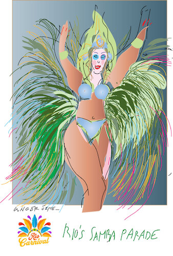 Cartoon: Samba queen (medium) by gungor tagged rio,carnaval,2025,rio,carnaval,2025