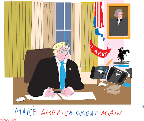 Cartoon: Trump returns to office (medium) by gungor tagged trump,is,returns,to,office,trump,is,returns,to,office