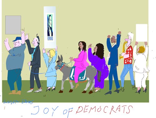 Cartoon: Joy of Democrats (medium) by gungor tagged national,democratic,convention,national,democratic,convention