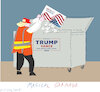 Cartoon: D.Trump at the w (small) by gungor tagged trump,is,garbageman