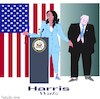 Cartoon: Kamala Harris and Tim Walz (small) by gungor tagged democrat,vp,nominee,for,us,election,2024