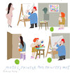 Cartoon: Painter s wife and model (small) by gungor tagged painter,wife