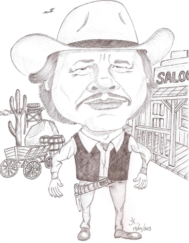 Cartoon: charles bronson (medium) by astrocaricaturas tagged charles,bronson