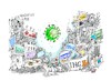 Cartoon: BCE-Covid-19 (small) by Dragan tagged bce,covid,19,coronavirus