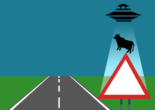 Cartoon: Cow vs Ufo... (medium) by berk-olgun tagged cow,vs,ufo