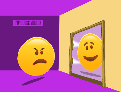 Funhouse Mirror By Berk Olgun Media And Culture Cartoon Toonpool
