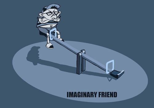 Cartoon: Imaginary Friend... (medium) by berk-olgun tagged imaginary,friend