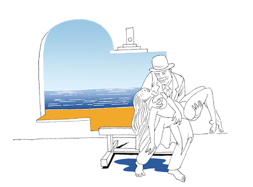 Cartoon: Lifeguard Magritte... (medium) by berk-olgun tagged lifeguard,magritte