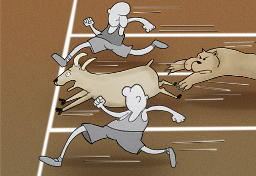 Cartoon: Photo Finish.. (medium) by berk-olgun tagged finish,photo