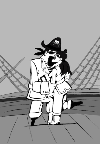 Cartoon: Pirate in Love... (medium) by berk-olgun tagged pirate,in,love