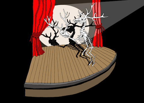 Cartoon: Shakespearean Deer... (medium) by berk-olgun tagged shakespearean,deer