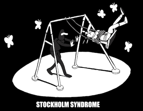 Cartoon: Stockholm Syndrome... (medium) by berk-olgun tagged stockholm,syndrome