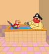 Cartoon: Bath Parrot... (small) by berk-olgun tagged bath,parrot