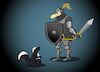 Cartoon: Knight vs Skunk... (small) by berk-olgun tagged knight,vs,skunk