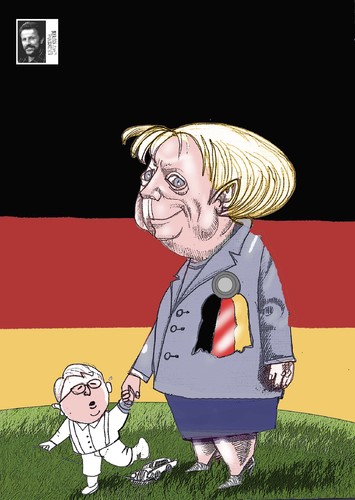 Cartoon: MERKEL (medium) by Marian Avramescu tagged merkel,steinmeier