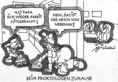 Cartoon: Proktologe (medium) by jerichow tagged erziehung,weltbild,anonymisierung,entmenschlichung,freizeit,freunde,nachbarschaft,ehekrise,erziehung,weltbild,anonymisierung,entmenschlichung,freizeit,freunde,nachbarschaft,ehekrise