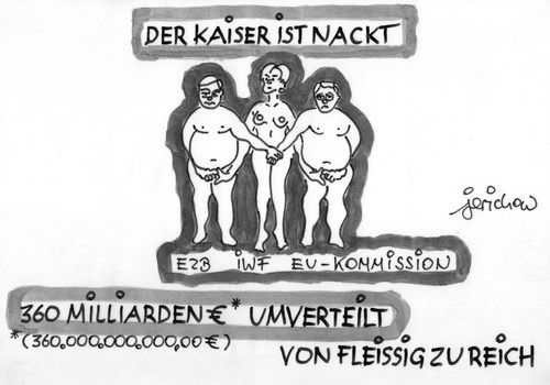 Cartoon: TROIKA (medium) by jerichow tagged eu,esm,reformen,stabilisierungsmechanismus,bankenrettung,euroausstieg,schuldenschnitt,linke,iwf,eukommission,ezb,troika,efsf,eu,esm,reformen,stabilisierungsmechanismus,bankenrettung,euroausstieg,schuldenschnitt,linke,iwf,eukommission,ezb,troika,efsf