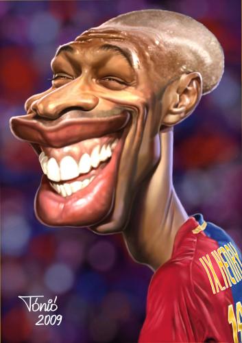 Cartoon: Thierry Henry  FC Barcelona (medium) by Tonio tagged football,caricature,karikatur,portrait,soccer,thierry,henry,fc,barcelona,france,international,sport,forward,spanish,league,primera,division,karikatur,portrait,illustration,fußball,fussball,fußballspieler,fußballmannschaft,sport,sportler,fußballer,spanien,fc barcelona,fc,barcelona,thierry henry,thierry,henry