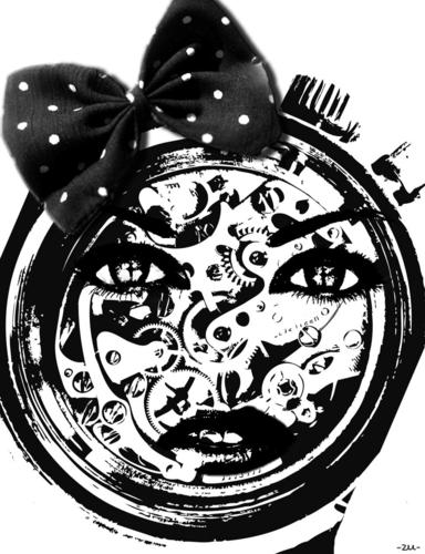 Cartoon: watch (medium) by zu tagged watch,girl,mode