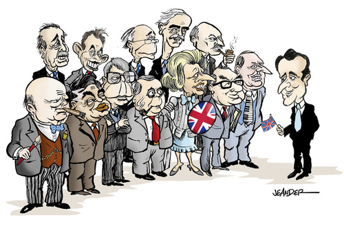 Cartoon: British Prime Ministers (medium) by jeander tagged attlee,clement,eden,anthony,douglashome,alec,blair,tony,macmillan,cameron,david,heath,ted,edward,callaghan,jim,james,thatcher,margaret,wilson,harold,major,john,brown,gordon,churchill,winston,sir,britain,great,gb,primeminister,pm,großbritanien,england,politiker