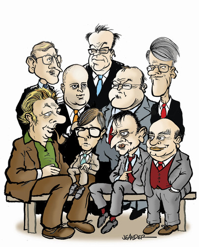 Cartoon: Swedish primeministers (medium) by jeander tagged statsministrar,hansson,palme,ullsten,fälldin,carlsson,persson,erlander,reinfeldt,bildt,primeministers,sweden,schweden,premierminister,minister,politiker,bild,reinfeldt,erlander,persson,carlsson,fälldin,ullsten,palme,hansson