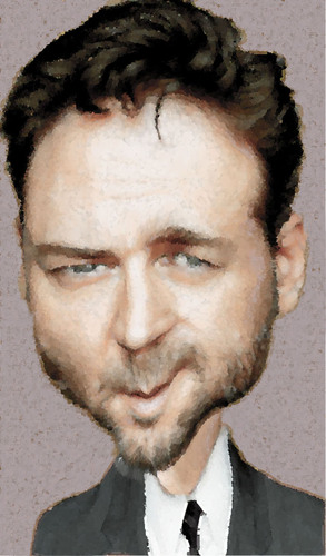 Cartoon: russell crowe (medium) by hakanipek tagged crowe,russell