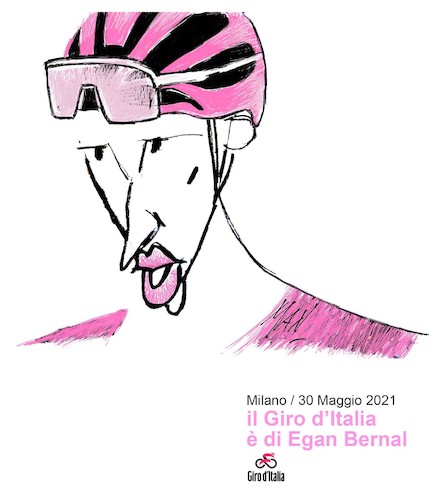 Cartoon: Egan Bernal (medium) by Enzo Maneglia Man tagged caricature,egan,bernal,ciclista,ritratto,vincitore,giro,italia,2021,by,enzo,maneglia,man