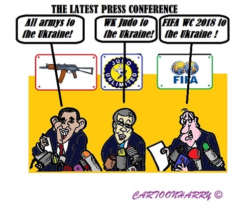 Cartoon: Boycot Russia (medium) by cartoonharry tagged russia,boycot,ukraine,army,judo,fifa