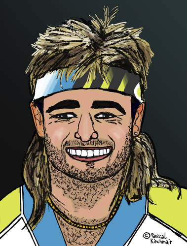 Cartoon: Andre Kirk Agassi (medium) by Pascal Kirchmair tagged andre,agassi,caricature,karikatur,portrait,vignetta,cartoon,las,vegas,nevada,usa,tennis,andre,agassi,caricature,karikatur,portrait,vignetta,cartoon,las,vegas,nevada,usa,tennis