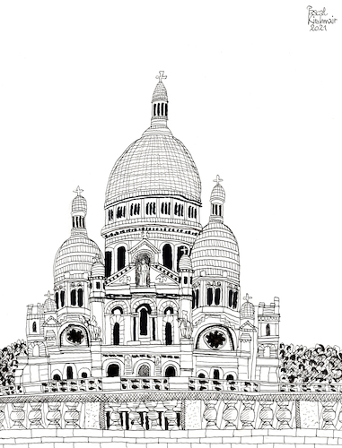 Cartoon: Basilique du Sacre-Coeur (medium) by Pascal Kirchmair tagged basilica,minor,basilique,du,sacre,coeur,de,montmartre,parigi,arte,kunst,paris,pascal,kirchmair,illustration,ink,drawing,tusche,tuschezeichnung,zeichnung,ilustracion,dibujo,desenho,disegno,ilustracao,illustrazione,illustratie,dessin,presse,jour,art,of,the,day,tekening,teckning,encre,chine,tinta,da,china,nanquim,inchiostro,di,architektur,architecture,architettura,arquitetura,arquitectura,monument,sehenswürdigkeit,france,frankreich,francia,franca,kirche,church,basilika,neobyzantinisch,basilica,minor,basilique,du,sacre,coeur,de,montmartre,parigi,arte,kunst,paris,pascal,kirchmair,illustration,ink,drawing,tusche,tuschezeichnung,zeichnung,ilustracion,dibujo,desenho,disegno,ilustracao,illustrazione,illustratie,dessin,presse,jour,art,of,the,day,tekening,teckning,encre,chine,tinta,da,china,nanquim,inchiostro,di,architektur,architecture,architettura,arquitetura,arquitectura,monument,sehenswürdigkeit,france,frankreich,francia,franca,kirche,church,basilika,neobyzantinisch