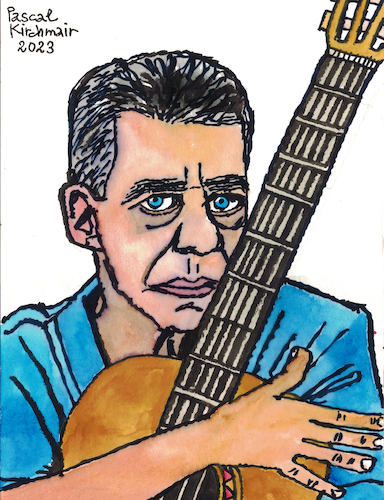 Cartoon: Chico Buarque (medium) by Pascal Kirchmair tagged brazil,brasil,bresil,brasile,chico,buarque,musik,musiker,musician,music,singer,songwriter,composer,illustration,drawing,zeichnung,pascal,kirchmair,cartoon,caricature,karikatur,ilustracion,dibujo,desenho,disegno,ilustracao,illustrazione,illustratie,dessin,de,presse,du,jour,art,of,the,day,tekening,teckning,cartum,vineta,comica,vignetta,caricatura,portrait,portret,retrato,ritratto,porträt,painting,peinture,pintura,arte,kunst,artwork,watercolor,watercolour,aquarell,aquarelle,acuarela,gitarre,guitar,guitarra,chitarra,viola,violao,rio,carnaval,carioca,brasilianer,janeiro,brazil,brasil,bresil,brasile,chico,buarque,musik,musiker,musician,music,singer,songwriter,composer,illustration,drawing,zeichnung,pascal,kirchmair,cartoon,caricature,karikatur,ilustracion,dibujo,desenho,disegno,ilustracao,illustrazione,illustratie,dessin,de,presse,du,jour,art,of,the,day,tekening,teckning,cartum,vineta,comica,vignetta,caricatura,portrait,portret,retrato,ritratto,porträt,painting,peinture,pintura,arte,kunst,artwork,watercolor,watercolour,aquarell,aquarelle,acuarela,gitarre,guitar,guitarra,chitarra,viola,violao,rio,carnaval,carioca,brasilianer,janeiro