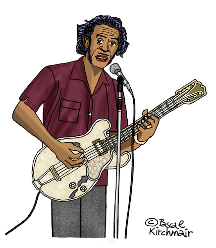 Cartoon: Chuck Berry (medium) by Pascal Kirchmair tagged chuck,berry,cartoon,dibujo,desenho,disegno,caricature,karikatur,drawing,dessin,rock,and,roll,johnny,goode,cartum,blues,hall,of,fame,usa,zeichnung,vineta,comica,vignetta,saint,louis,missouri,wentzville,duckwalk,beat,music,musik,chuck,berry,cartoon,dibujo,desenho,disegno,caricature,karikatur,drawing,dessin,rock,and,roll,johnny,goode,cartum,blues,hall,of,fame,usa,zeichnung,vineta,comica,vignetta,saint,louis,missouri,wentzville,duckwalk,beat,music,musik