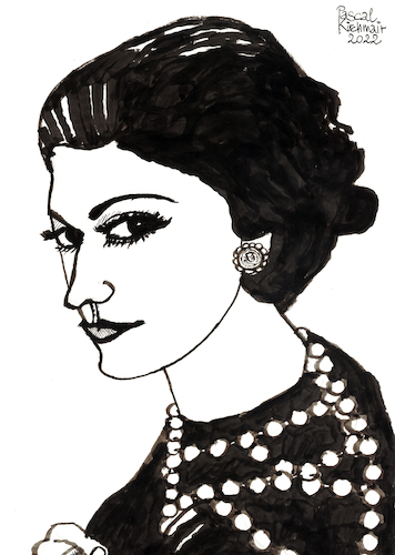 Cartoon: Coco Chanel (medium) by Pascal Kirchmair tagged coco,chanel,fashion,mode,label,moda,vogue,illustration,drawing,zeichnung,pascal,kirchmair,political,cartoon,caricature,karikatur,ilustracion,dibujo,desenho,ink,disegno,ilustracao,illustrazione,illustratie,dessin,de,presse,tekening,teckning,cartum,vineta,comica,vignetta,caricatura,art,arte,kunst,portrait,retrato,ritratto,portret,porträt,coco,chanel,fashion,mode,label,moda,vogue,illustration,drawing,zeichnung,pascal,kirchmair,political,cartoon,caricature,karikatur,ilustracion,dibujo,desenho,ink,disegno,ilustracao,illustrazione,illustratie,dessin,de,presse,tekening,teckning,cartum,vineta,comica,vignetta,caricatura,art,arte,kunst,portrait,retrato,ritratto,portret,porträt