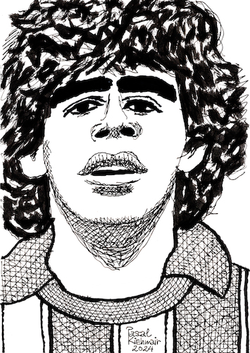 Cartoon: Diego Armando Maradona (medium) by Pascal Kirchmair tagged d10s,diego,armando,maradona,la,mano,de,dios,del,diez,argentina,argentinien,argentine,maillot,football,fußball,futeball,futbol,foot,player,world,champion,du,monde,sport,sports,ink,tusche,tuschezeichnung,portrait,retrato,ritratto,porträt,illustration,drawing,zeichnung,pascal,kirchmair,cartoon,caricature,karikatur,ilustracion,dibujo,desenho,disegno,ilustracao,illustrazione,illustratie,dessin,presse,jour,art,of,the,day,tekening,teckning,cartum,vineta,comica,vignetta,caricatura,portret,cup,soccer,wm,weltmeister,campeon,mundo,mundial,campione,mondo,mondiale,campeao,do,d10s,diego,armando,maradona,la,mano,de,dios,del,diez,argentina,argentinien,argentine,maillot,football,fußball,futeball,futbol,foot,player,world,champion,du,monde,sport,sports,ink,tusche,tuschezeichnung,portrait,retrato,ritratto,porträt,illustration,drawing,zeichnung,pascal,kirchmair,cartoon,caricature,karikatur,ilustracion,dibujo,desenho,disegno,ilustracao,illustrazione,illustratie,dessin,presse,jour,art,of,the,day,tekening,teckning,cartum,vineta,comica,vignetta,caricatura,portret,cup,soccer,wm,weltmeister,campeon,mundo,mundial,campione,mondo,mondiale,campeao,do