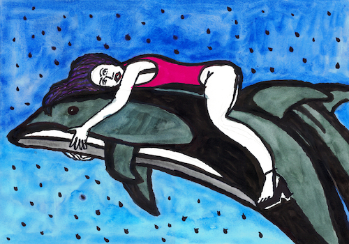 Cartoon: Frau mit Delfinen (medium) by Pascal Kirchmair tagged delfim,toninha,golfinho,delfino,delfini,dauphins,frau,delphine,delfine,dolphins,woman,guy,bourdin,ilustracao,ilustracion,art,kunst,artwork,arte,aquarell,watercolor,watercolour,pascal,kirchmair,künstler,illustration,ink,drawing,tusche,tuschezeichnung,zeichnung,cartoon,caricature,karikatur,dibujo,desenho,disegno,illustrazione,illustratie,dessin,de,presse,du,jour,of,the,day,tekening,teckning,aquarelle,love,liebe,affection,amour,amore,amor,delfim,toninha,golfinho,delfino,delfini,dauphins,frau,delphine,delfine,dolphins,woman,guy,bourdin,ilustracao,ilustracion,art,kunst,artwork,arte,aquarell,watercolor,watercolour,pascal,kirchmair,künstler,illustration,ink,drawing,tusche,tuschezeichnung,zeichnung,cartoon,caricature,karikatur,dibujo,desenho,disegno,illustrazione,illustratie,dessin,de,presse,du,jour,of,the,day,tekening,teckning,aquarelle,love,liebe,affection,amour,amore,amor