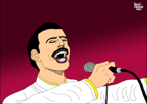 Cartoon: Freddie Mercury (medium) by Pascal Kirchmair tagged bohemian,rhapsody,freddie,mercury,queen,rock,roll,star,hall,of,fame,musik,musiker,musician,music,singer,songwriter,composer,illustration,drawing,zeichnung,pascal,kirchmair,cartoon,caricature,karikatur,ilustracion,dibujo,desenho,ink,disegno,ilustracao,illustrazione,illustratie,dessin,de,presse,du,jour,art,the,day,tekening,teckning,cartum,vineta,comica,vignetta,caricatura,portrait,portret,retrato,ritratto,porträt,tusche,tuschezeichnung,frontman,lead,gay,pride,schwul,bohemian,rhapsody,freddie,mercury,queen,rock,roll,star,hall,of,fame,musik,musiker,musician,music,singer,songwriter,composer,illustration,drawing,zeichnung,pascal,kirchmair,cartoon,caricature,karikatur,ilustracion,dibujo,desenho,ink,disegno,ilustracao,illustrazione,illustratie,dessin,de,presse,du,jour,art,the,day,tekening,teckning,cartum,vineta,comica,vignetta,caricatura,portrait,portret,retrato,ritratto,porträt,tusche,tuschezeichnung,frontman,lead,gay,pride,schwul