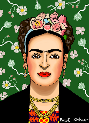 Frida Kahlo By Pascal Kirchmair | Famous People Cartoon | TOONPOOL