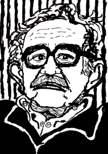 Cartoon: Gabriel Garcia Marquez (medium) by Pascal Kirchmair tagged gabriel,garcia,marquez,kunst,artwork,illustration,ink,drawing,tusche,tuschezeichnung,encre,de,chine,tinta,china,inchiostro,nanquim,zeichnung,pascal,kirchmair,cartoon,caricature,karikatur,ilustracion,dibujo,desenho,disegno,ilustracao,illustrazione,illustratie,dessin,presse,du,jour,art,of,the,day,tekening,teckning,cartum,vineta,comica,vignetta,caricatura,portrait,porträt,portret,retrato,ritratto,künstler,artist,artiste,artista,arte,schriftsteller,mexico,mexiko,mexique,caribe,karibik,aracataca,colombie,colombia,kolumbien,gabriel,garcia,marquez,kunst,artwork,illustration,ink,drawing,tusche,tuschezeichnung,encre,de,chine,tinta,china,inchiostro,nanquim,zeichnung,pascal,kirchmair,cartoon,caricature,karikatur,ilustracion,dibujo,desenho,disegno,ilustracao,illustrazione,illustratie,dessin,presse,du,jour,art,of,the,day,tekening,teckning,cartum,vineta,comica,vignetta,caricatura,portrait,porträt,portret,retrato,ritratto,künstler,artist,artiste,artista,arte,schriftsteller,mexico,mexiko,mexique,caribe,karibik,aracataca,colombie,colombia,kolumbien