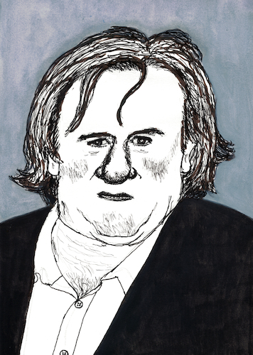 Cartoon: Gerard Depardieu (medium) by Pascal Kirchmair tagged gerard,depardieu,sylvia,kristel,acteur,cinema,actor,schauspieler,artist,art,illustration,drawing,tusche,tuschepinsel,sepia,black,brush,zeichnung,pascal,kirchmair,cartoon,caricature,karikatur,ilustracion,dibujo,desenho,ink,disegno,ilustracao,illustrazione,illustratie,dessin,de,presse,du,jour,of,the,day,tekening,teckning,cartum,vineta,comica,vignetta,caricatura,portrait,porträt,portret,retrato,ritratto,hollywood,academy,award,awards,oscar,oscars,winner,hauptdarsteller,darsteller,gouache,gerard,depardieu,sylvia,kristel,acteur,cinema,actor,schauspieler,artist,art,illustration,drawing,tusche,tuschepinsel,sepia,black,brush,zeichnung,pascal,kirchmair,cartoon,caricature,karikatur,ilustracion,dibujo,desenho,ink,disegno,ilustracao,illustrazione,illustratie,dessin,de,presse,du,jour,of,the,day,tekening,teckning,cartum,vineta,comica,vignetta,caricatura,portrait,porträt,portret,retrato,ritratto,hollywood,academy,award,awards,oscar,oscars,winner,hauptdarsteller,darsteller,gouache