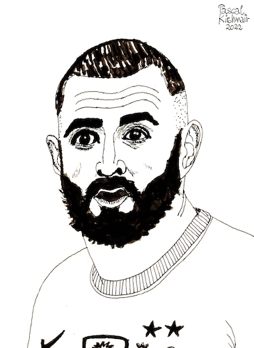 karim benzema drawing