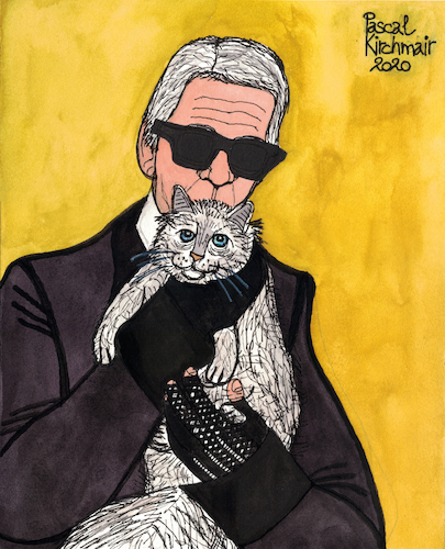 Cartoon: Karl Lagerfeld and Choupette (medium) by Pascal Kirchmair tagged monster,monsterchoupette,choupette,coco,chanel,fashion,mode,label,moda,vogue,cats,katzen,gatos,gatti,chats,humour,umorismo,humorous,spirito,humor,karl,lagerfeld,illustration,drawing,zeichnung,pascal,kirchmair,political,cartoon,caricature,karikatur,ilustracion,dibujo,desenho,ink,disegno,ilustracao,illustrazione,illustratie,dessin,de,presse,tekening,teckning,cartum,vineta,comica,vignetta,caricatura,monster,monsterchoupette,choupette,coco,chanel,fashion,mode,label,moda,vogue,cats,katzen,gatos,gatti,chats,humour,umorismo,humorous,spirito,humor,karl,lagerfeld,illustration,drawing,zeichnung,pascal,kirchmair,political,cartoon,caricature,karikatur,ilustracion,dibujo,desenho,ink,disegno,ilustracao,illustrazione,illustratie,dessin,de,presse,tekening,teckning,cartum,vineta,comica,vignetta,caricatura