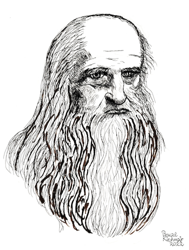 Cartoon: Leonardo da Vinci (medium) by Pascal Kirchmair tagged leonardo,da,vinci,porträt,arte,illustration,drawing,zeichnung,pascal,kirchmair,political,cartoon,caricature,karikatur,ilustracion,dibujo,desenho,ink,disegno,ilustracao,illustrazione,illustratie,dessin,de,presse,du,jour,art,of,the,day,tekening,teckning,cartum,vineta,comica,vignetta,caricatura,portrait,retrato,ritratto,portret,kunst,künstler,artist,artista,maler,architekt,italien,bildhauer,anatom,mechaniker,ingenieur,naturphilosoph,philosoph,berühmt,universalgelehrter,italy,florenz,florence,italie,firenze,italia,florencia,florenca,toskana,tuscany,toscana,toscane,encre,chine,tinta,china,inchiostro,nanquim,tusche,tuschezeichnung,sepia,and,black,leonardo,da,vinci,porträt,arte,illustration,drawing,zeichnung,pascal,kirchmair,political,cartoon,caricature,karikatur,ilustracion,dibujo,desenho,ink,disegno,ilustracao,illustrazione,illustratie,dessin,de,presse,du,jour,art,of,the,day,tekening,teckning,cartum,vineta,comica,vignetta,caricatura,portrait,retrato,ritratto,portret,kunst,künstler,artist,artista,maler,architekt,italien,bildhauer,anatom,mechaniker,ingenieur,naturphilosoph,philosoph,berühmt,universalgelehrter,italy,florenz,florence,italie,firenze,italia,florencia,florenca,toskana,tuscany,toscana,toscane,encre,chine,tinta,china,inchiostro,nanquim,tusche,tuschezeichnung,sepia,and,black