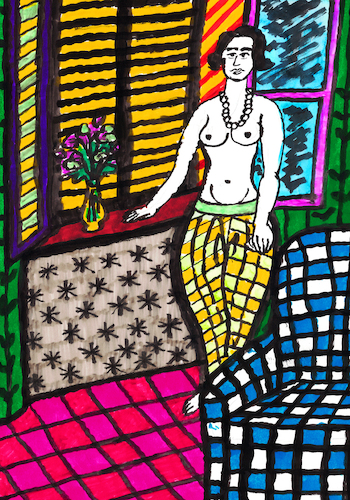 Cartoon: Odalisque (medium) by Pascal Kirchmair tagged odalisca,odalisque,odaliske,the,persian,la,persane,pascal,kirchmair,cartoon,henri,matisse,portrait,du,peintre,after,painters,family,nice,nizza,antibes,provence,artist,artiste,artista,kunst,künstler,illustration,drawing,zeichnung,caricature,whore,karikatur,ilustracion,dibujo,desenho,ink,disegno,ilustracao,illustrazione,illustratie,dessin,de,presse,jour,art,of,day,tekening,teckning,cartum,vineta,comica,vignetta,caricatura,arte,harem,haremsdame,sexy,artwork,copic,acuarela,markers,watercolor,watercolour,aquarell,aquarelle,acquerello,acquarello,painting,peinture,dipinto,pintura,pittura,malerei,odalisca,odalisque,odaliske,the,persian,la,persane,pascal,kirchmair,cartoon,henri,matisse,portrait,du,peintre,after,painters,family,nice,nizza,antibes,provence,artist,artiste,artista,kunst,künstler,illustration,drawing,zeichnung,caricature,whore,karikatur,ilustracion,dibujo,desenho,ink,disegno,ilustracao,illustrazione,illustratie,dessin,de,presse,jour,art,of,day,tekening,teckning,cartum,vineta,comica,vignetta,caricatura,arte,harem,haremsdame,sexy,artwork,copic,acuarela,markers,watercolor,watercolour,aquarell,aquarelle,acquerello,acquarello,painting,peinture,dipinto,pintura,pittura,malerei