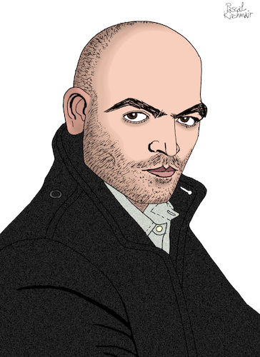 Cartoon: Roberto Saviano (medium) by Pascal Kirchmair tagged roberto,saviano,contro,la,mafia,mafiajäger,osservatorio,sulla,camorra,illegalita,gomorra,gomorrha,neapel,napoli,naples,napoles,crime,syndicate,journalist,italy,italian,drogen,droga,droghe,drogas,narco,narcos,cartel,war,on,drugs,drogenhändler,kriminalität,porträt,dibuix,illustration,drawing,zeichnung,pascal,kirchmair,cartoon,caricature,karikatur,ilustracion,dibujo,desenho,ink,disegno,ilustracao,illustrazione,illustratie,dessin,de,presse,du,jour,art,of,the,day,tekening,teckning,cartum,vineta,comica,vignetta,caricatura,portrait,retrato,ritratto,portret,terror,trafico,drogenkrieg,krieg,justice,justiz,verbrechen,drug,lord,kokain,cocaine,bamba,coca,cocaina,roberto,saviano,contro,la,mafia,mafiajäger,osservatorio,sulla,camorra,illegalita,gomorra,gomorrha,neapel,napoli,naples,napoles,crime,syndicate,journalist,italy,italian,drogen,droga,droghe,drogas,narco,narcos,cartel,war,on,drugs,drogenhändler,kriminalität,porträt,dibuix,illustration,drawing,zeichnung,pascal,kirchmair,cartoon,caricature,karikatur,ilustracion,dibujo,desenho,ink,disegno,ilustracao,illustrazione,illustratie,dessin,de,presse,du,jour,art,of,the,day,tekening,teckning,cartum,vineta,comica,vignetta,caricatura,portrait,retrato,ritratto,portret,terror,trafico,drogenkrieg,krieg,justice,justiz,verbrechen,drug,lord,kokain,cocaine,bamba,coca,cocaina